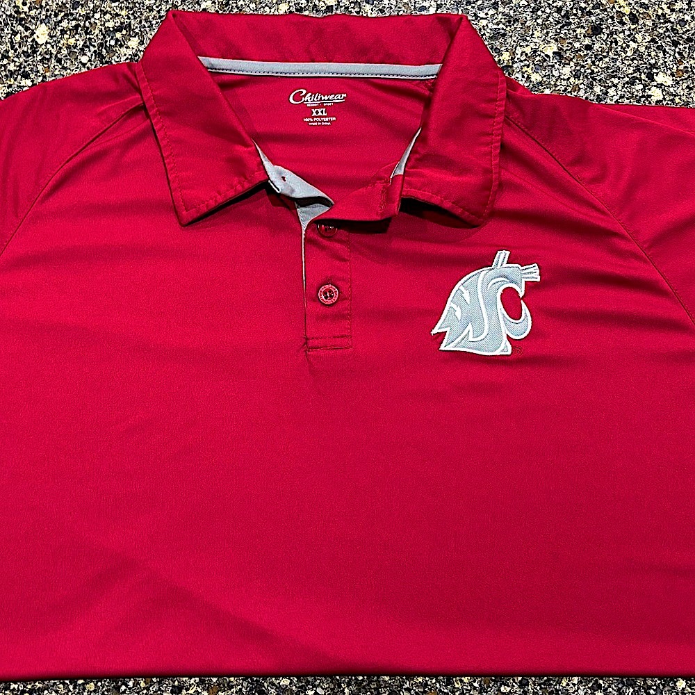 CHILIWEAR Washington State Cougars Polo Shirt Mens  XXL Performance Short Sleeve